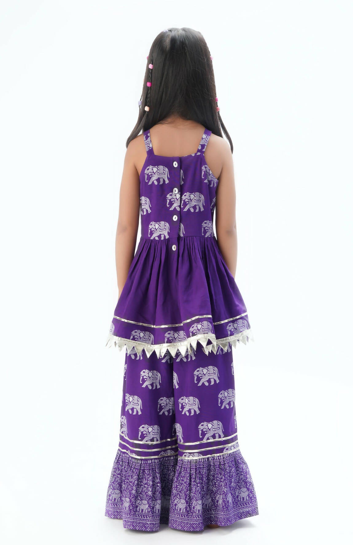 Lil Drama Trunk Tales Girls Purple Kurta With Sharara Set - Distacart