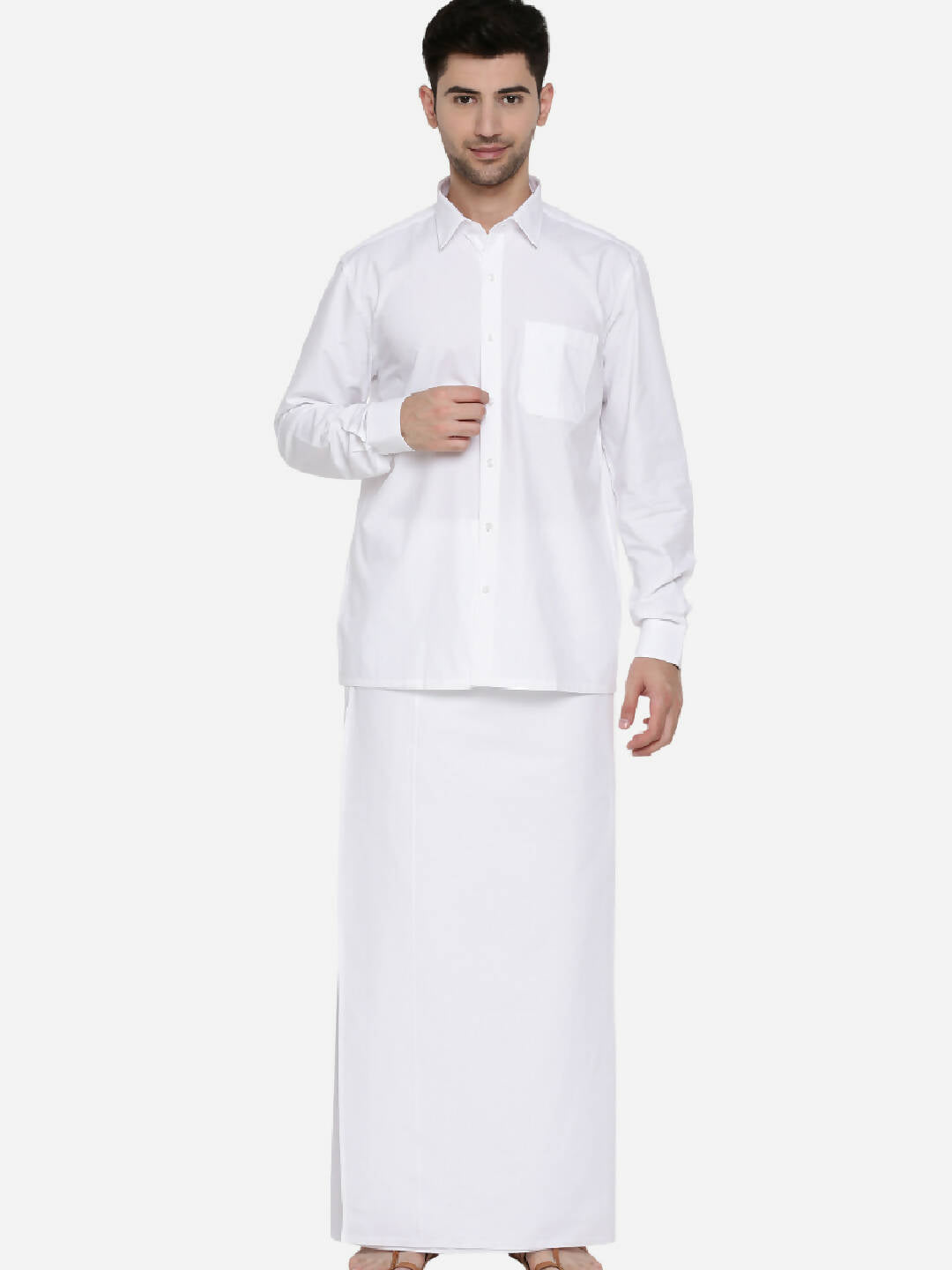 Ramraj Cotton Mens Full Sleeve Formal Poly Cotton White Shirt - Distacart