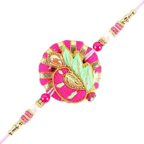 Bright Peacock Zardosi Rakhi