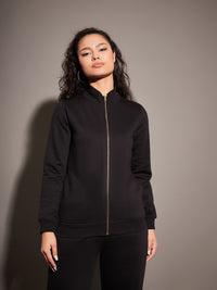 Thumbnail for Lyush Women Black Fleece Zipper Jacket - Distacart