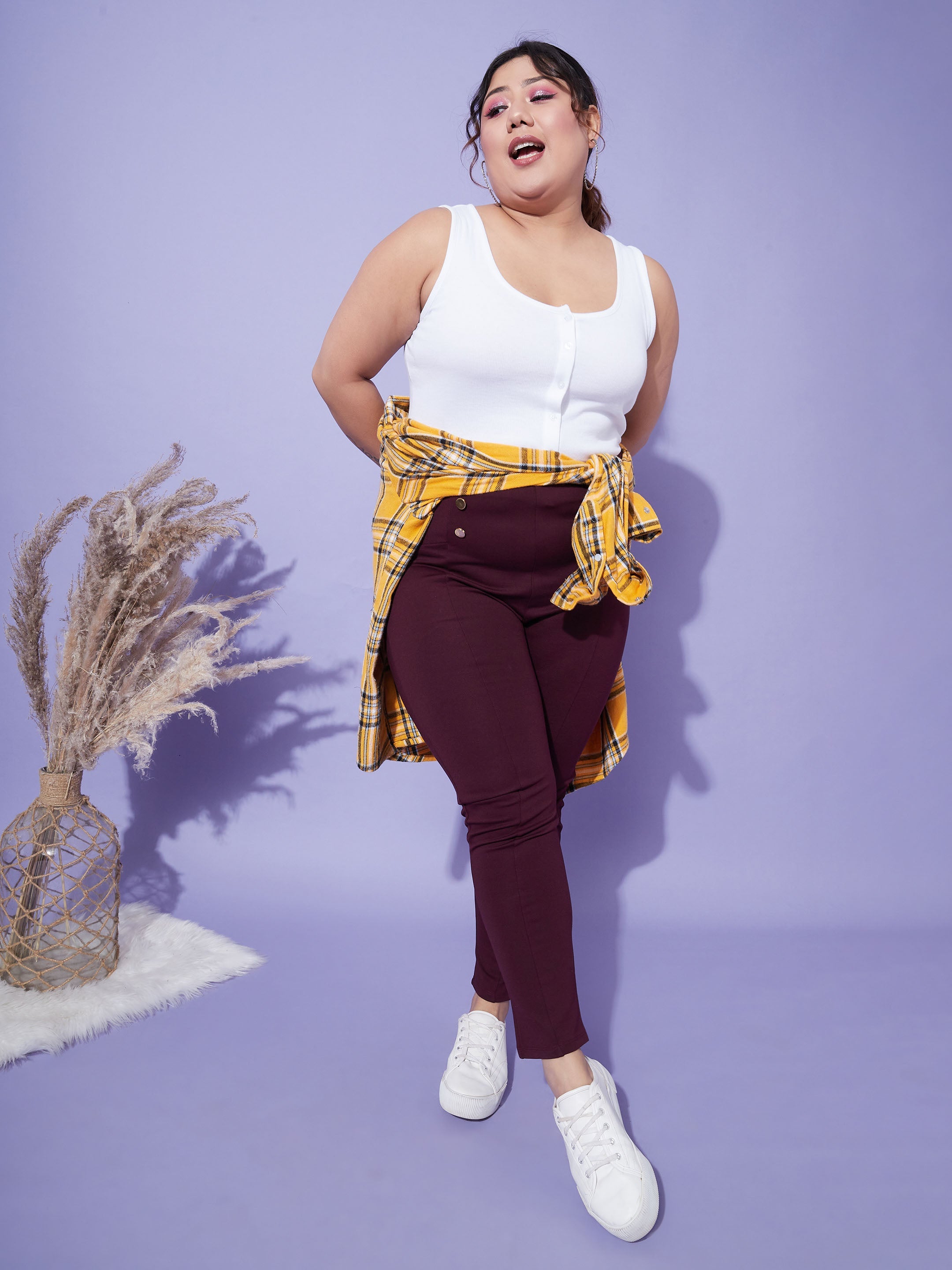 Plus size shop burgundy jeggings