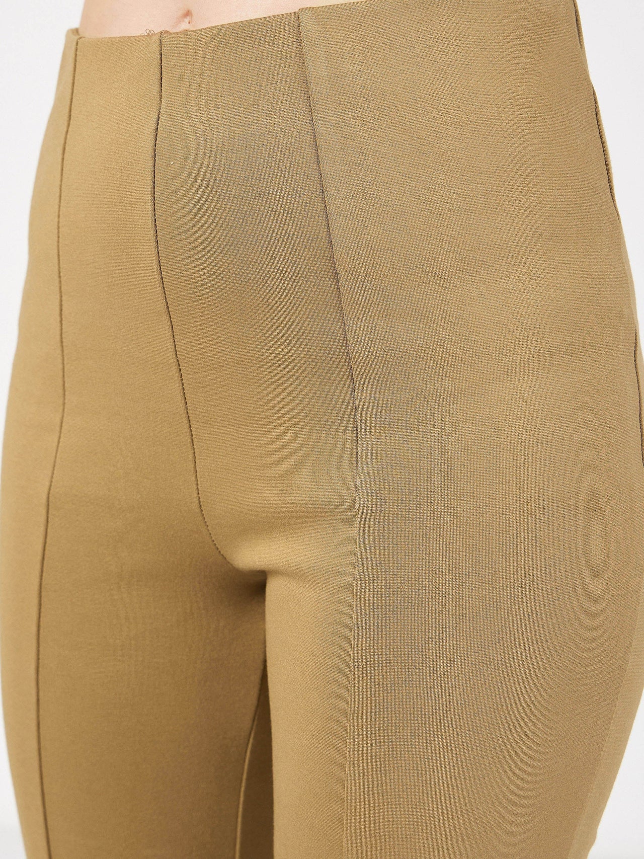 Lyush Women Beige Roma Front Slit Bell Bottom Pants - Distacart