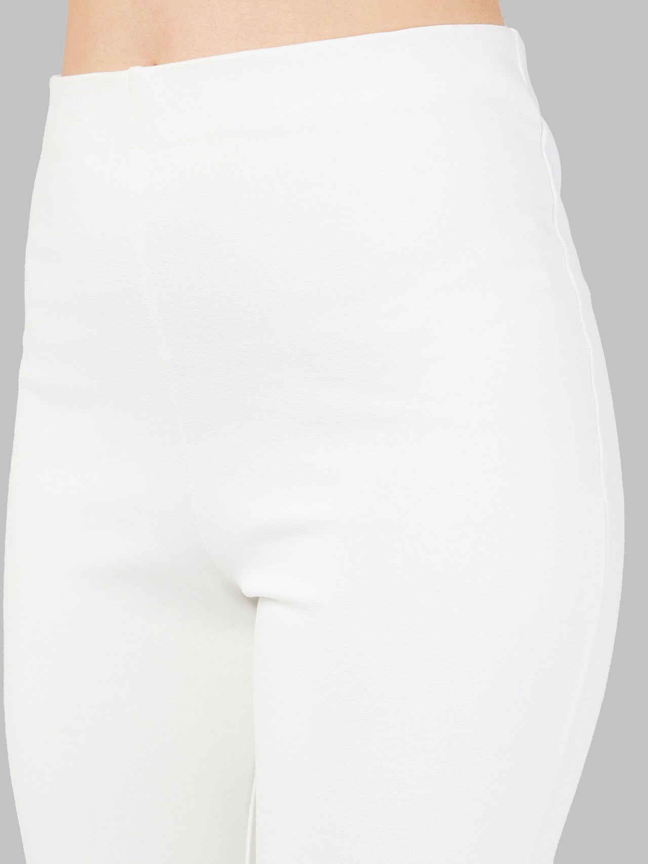 Lyush Women White Bell Bottom 4-Way Stretch Pants - Distacart