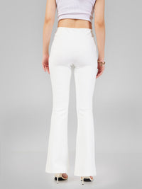 Thumbnail for Lyush Women White Bell Bottom 4-Way Stretch Pants - Distacart