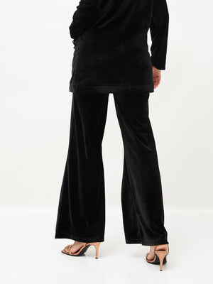  Ladies Velvet Pants Womens Velour Bell Bottom Trousers