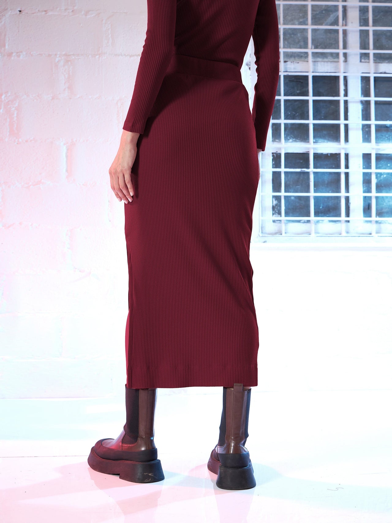 Lyush Women Maroon Side Slit Pencil Skirt - Distacart