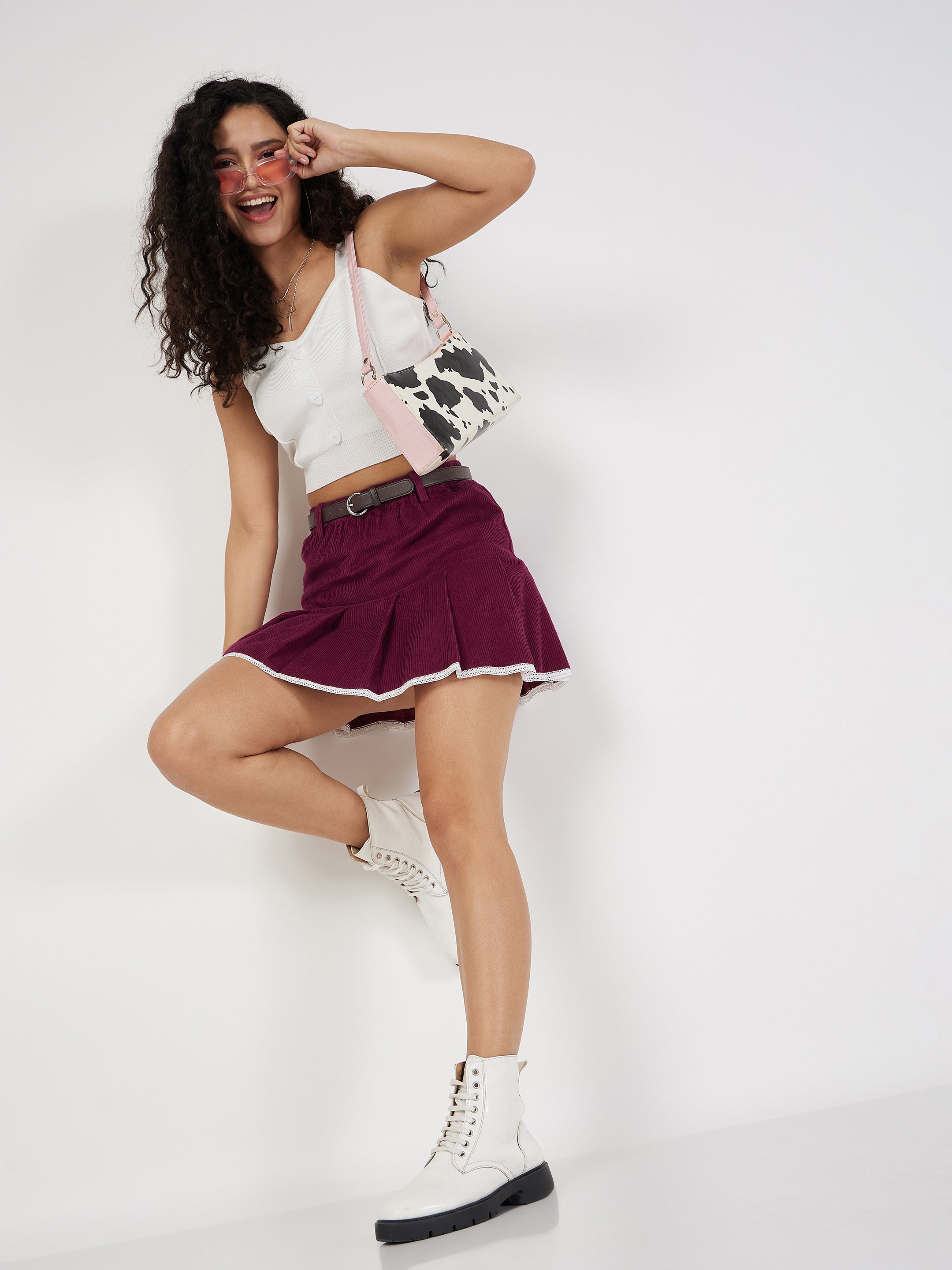 Maroon skirt clearance online