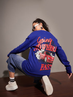 Royal blue oversized discount sweatshirt