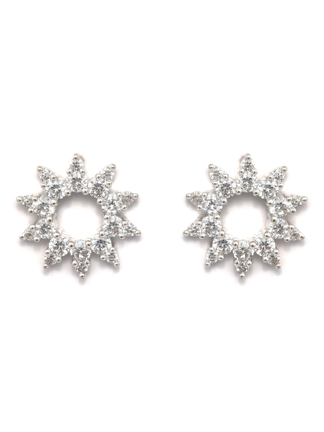 Buy Priyaasi Women Sterling Silver Sunshine American Diamond Studs Online  at Best Price  Distacart