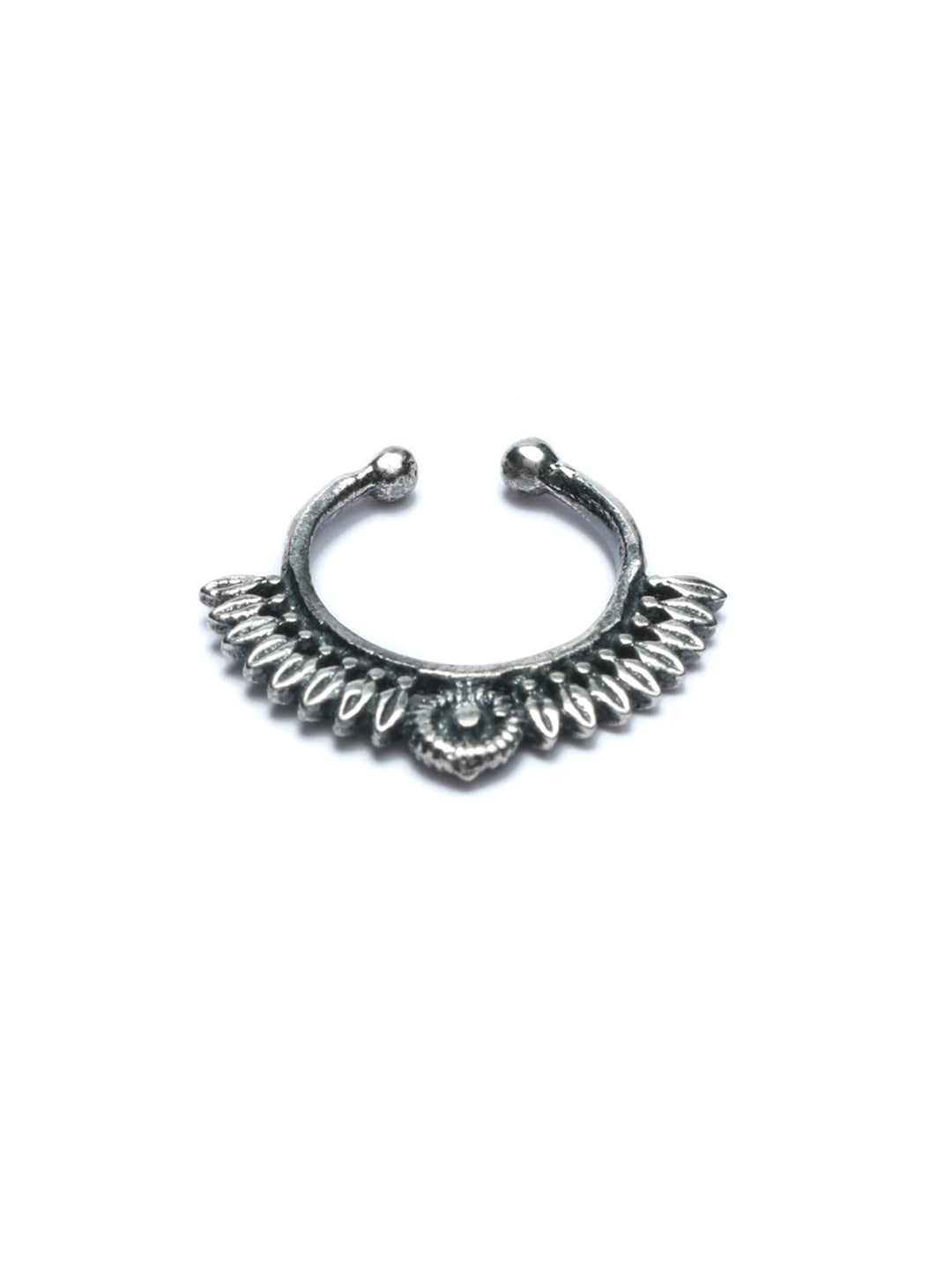 5Pcs Oxidised Antique Silver/Golden Nose ring, Non piercing Pressing Nose  Pin Stud for Women & Girls, Antique Nose Pin, Chutki Nose Pin