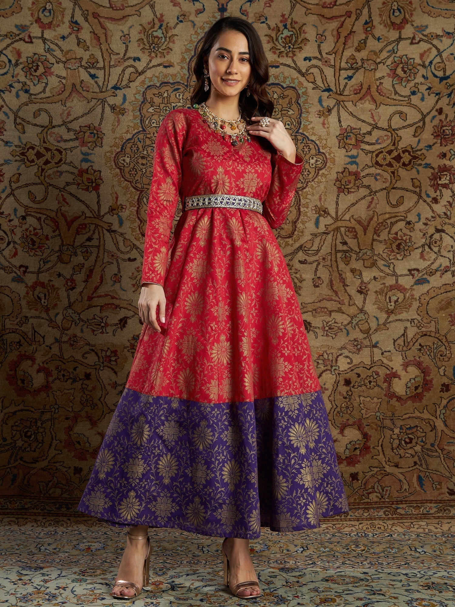 Hand embroidered brocade Lehenga top for girls | | Chiro's By Jigyasa