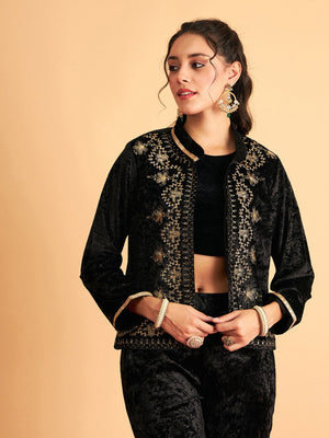 Women''s Blue Bohemian Carnation Embroidered Velor Jacket,Womens Velvet  Long Sleeve Jacket,Easter at Rs 1800/piece | Hand Embroidered Jackets in  Jaipur | ID: 23195762773