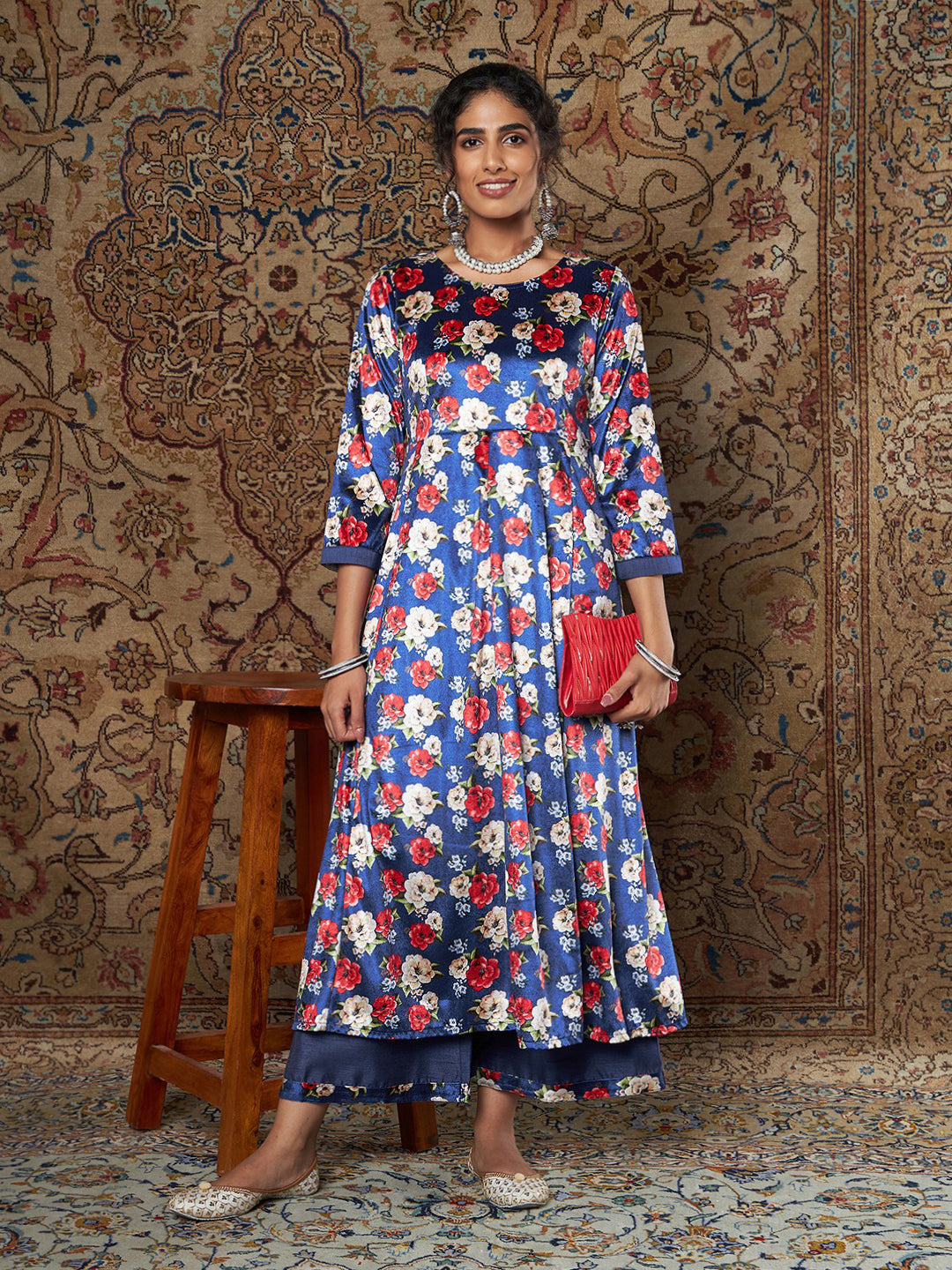 Buy Online Blue Cotton Kalidar Suit Set for Women  Girls at Best Prices in  Biba IndiaSKD7194SS21BL