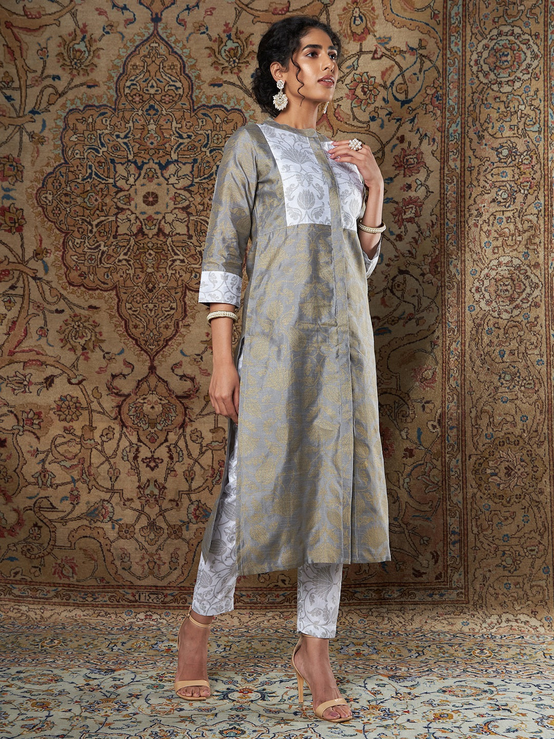 Banarasi Brocade Pants and Matching Raw Silk Kurta Made to - Etsy | Silk  kurti designs, Party wear dresses, Fashion design clothes