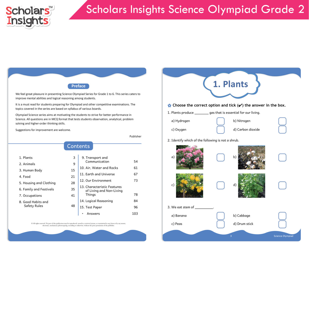 Scholars Insights Olympiad English, Maths and Science Workbooks Set Grade 2| Set of 3| Ages 7 - 9 Year - Distacart