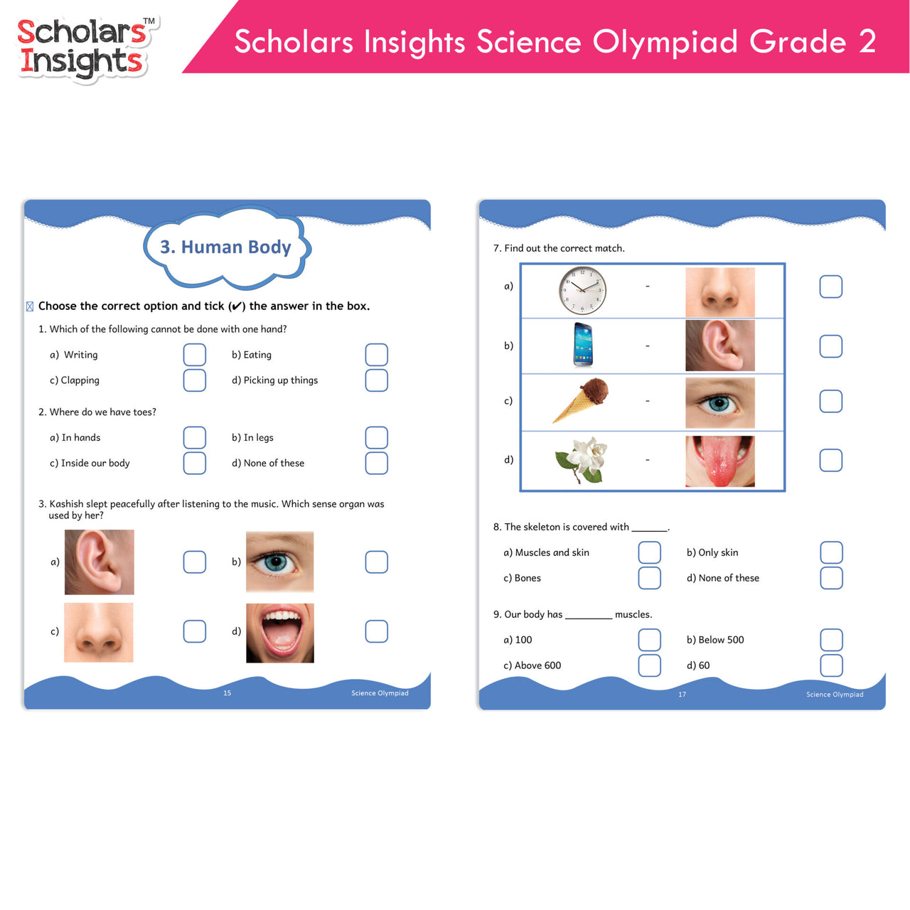 Scholars Insights Olympiad English, Maths and Science Workbooks Set Grade 2| Set of 3| Ages 7 - 9 Year - Distacart