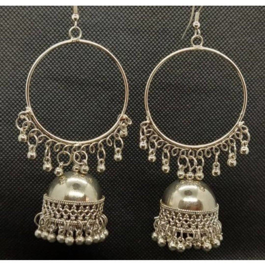 Buy MS Fashion India Party Wear Silver Ring Tassel Jhumka Earrings Online  at Best Price