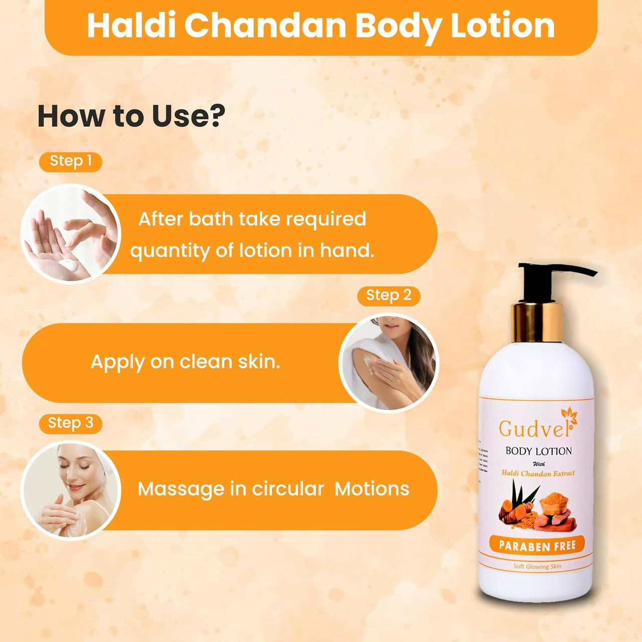 Gudvel Turmeric & Sandalwood Body Lotion - Distacart