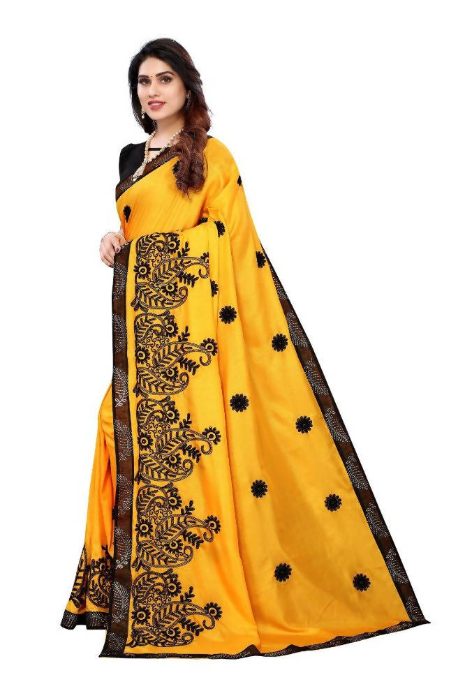 Vamika Yellow Dola Silk Embroidery Saree