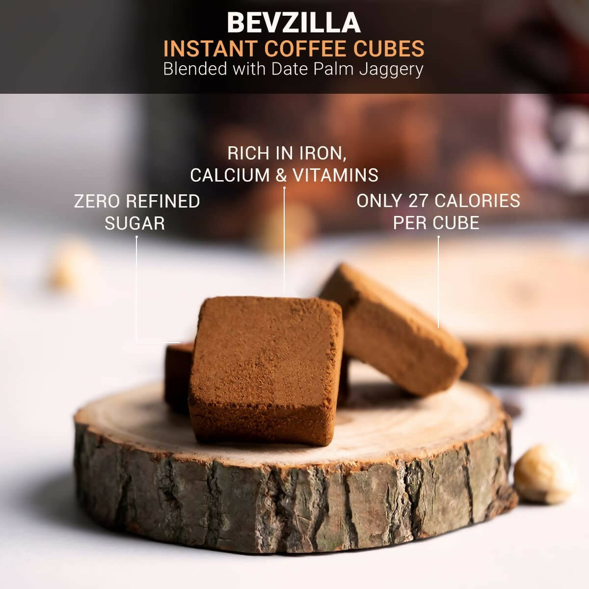 Bevzilla Instant Coffee Cubes Pack with Organic Date Palm Jaggery - Classic - Distacart