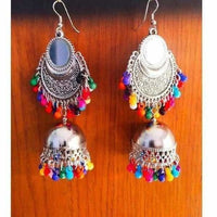 Thumbnail for Muskan Fancy Oxidized Multi color Beaded Earrings