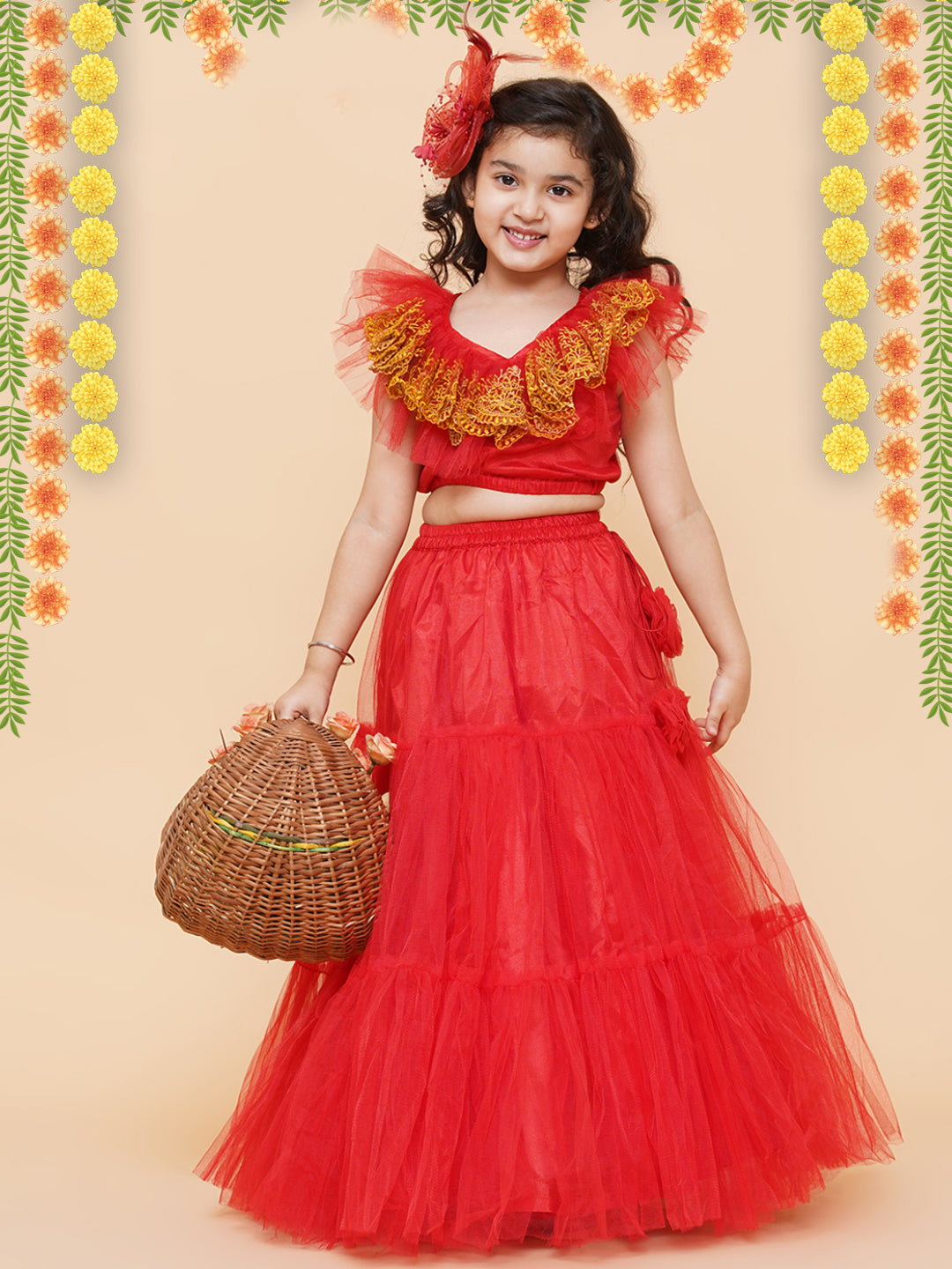 Buy SAKA DESIGNS Kids Girls Ready To Wear Lehenga & Blouse With Dupatta -  Lehenga Choli for Girls 21552274 | Myntra