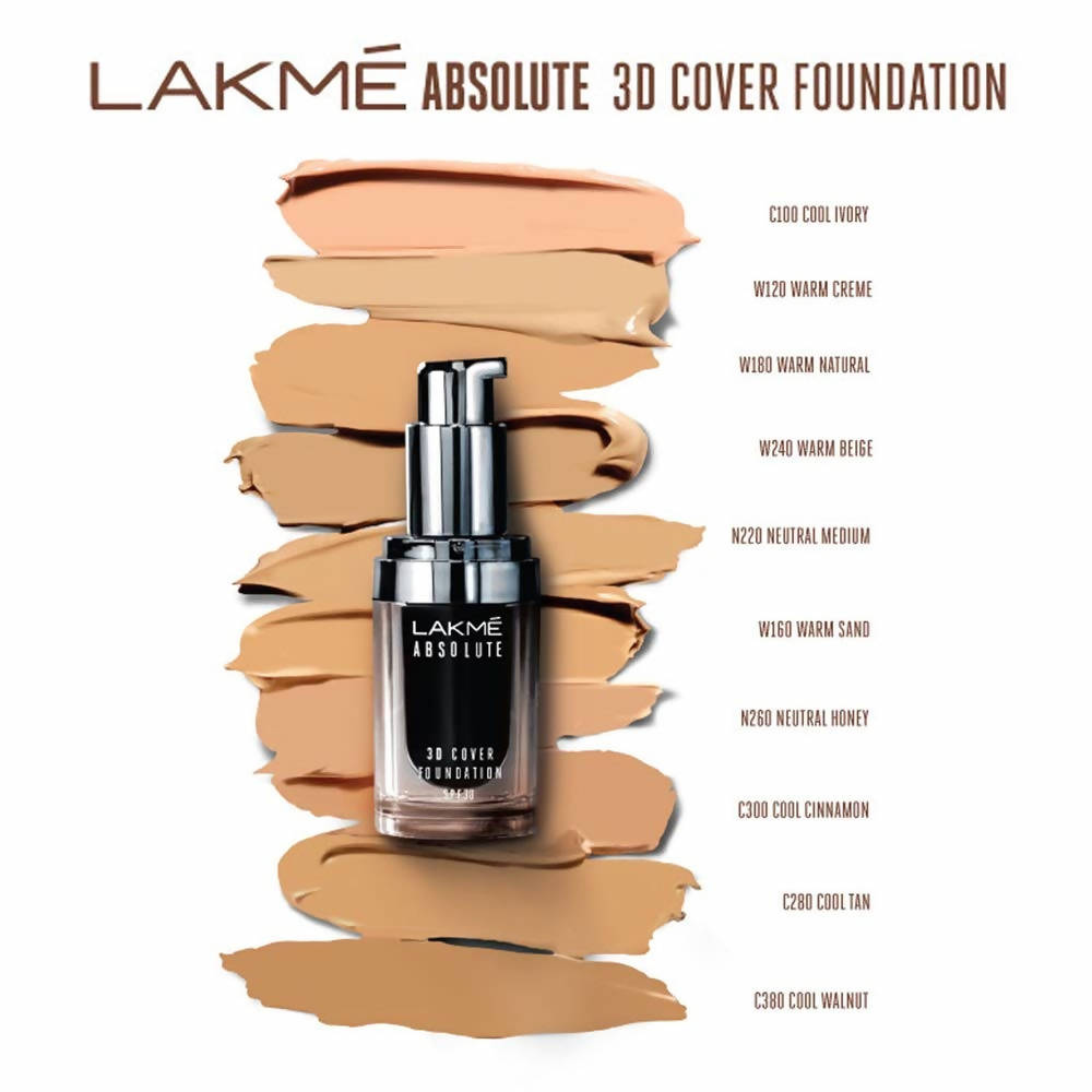 Lakme Absolute 3D Cover Foundation - Cool Cinnamon - Distacart