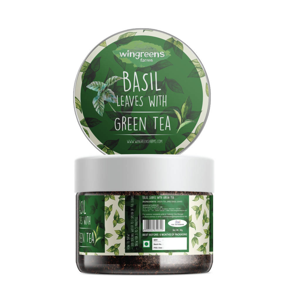 Buy Wingreens Farms Basil Leaves With Green Tea Online at Best