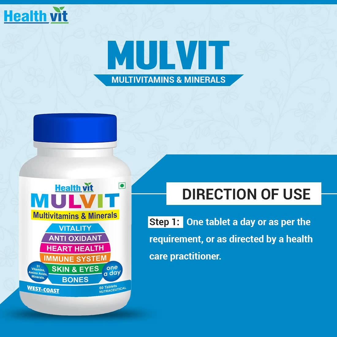 Healthvit Mulvit Multivitamins and Minerals Tablets - Distacart