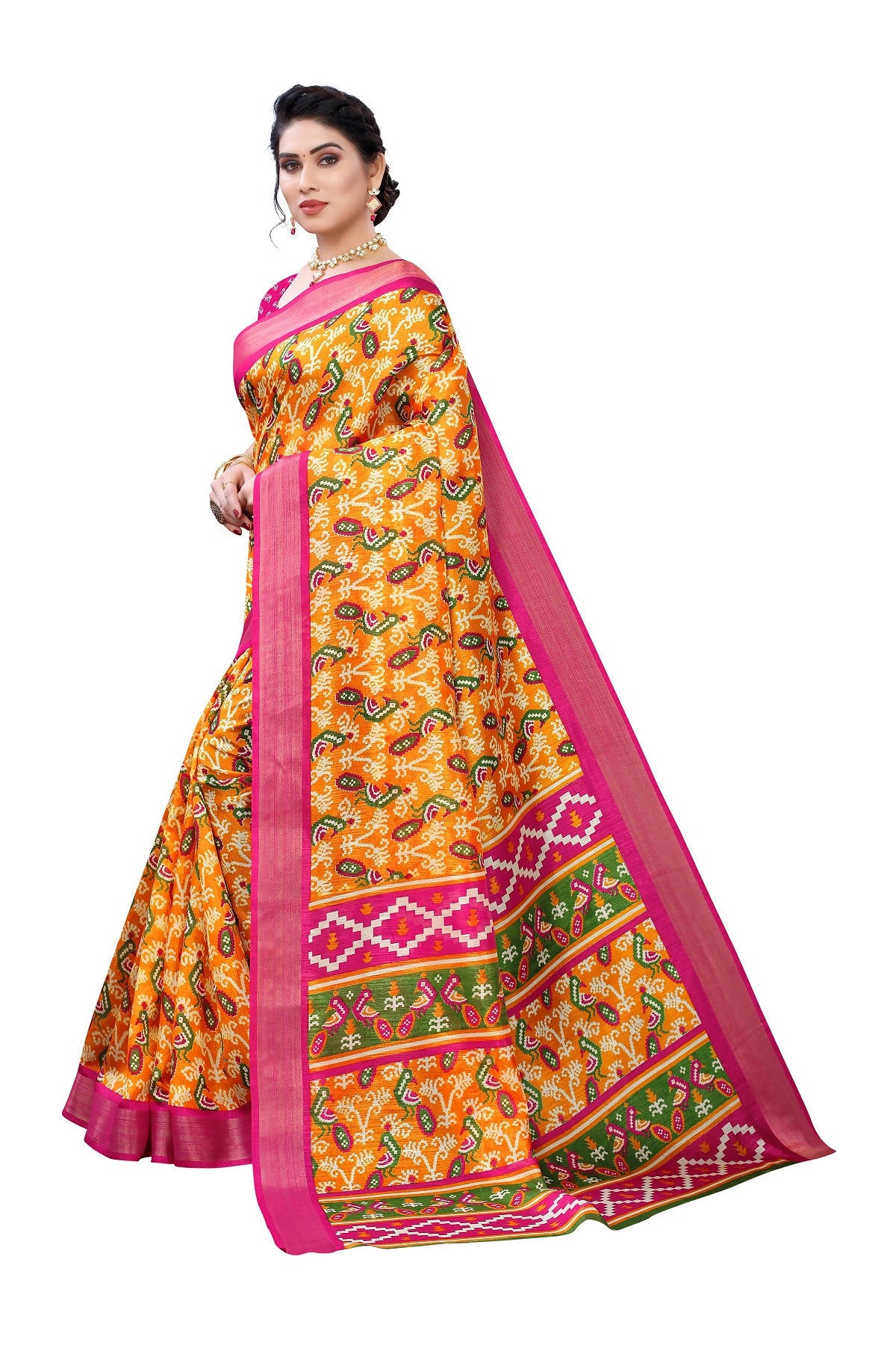 Vamika Mustard Linen Jari Border Saree (JANKI MUSTARD) - Distacart