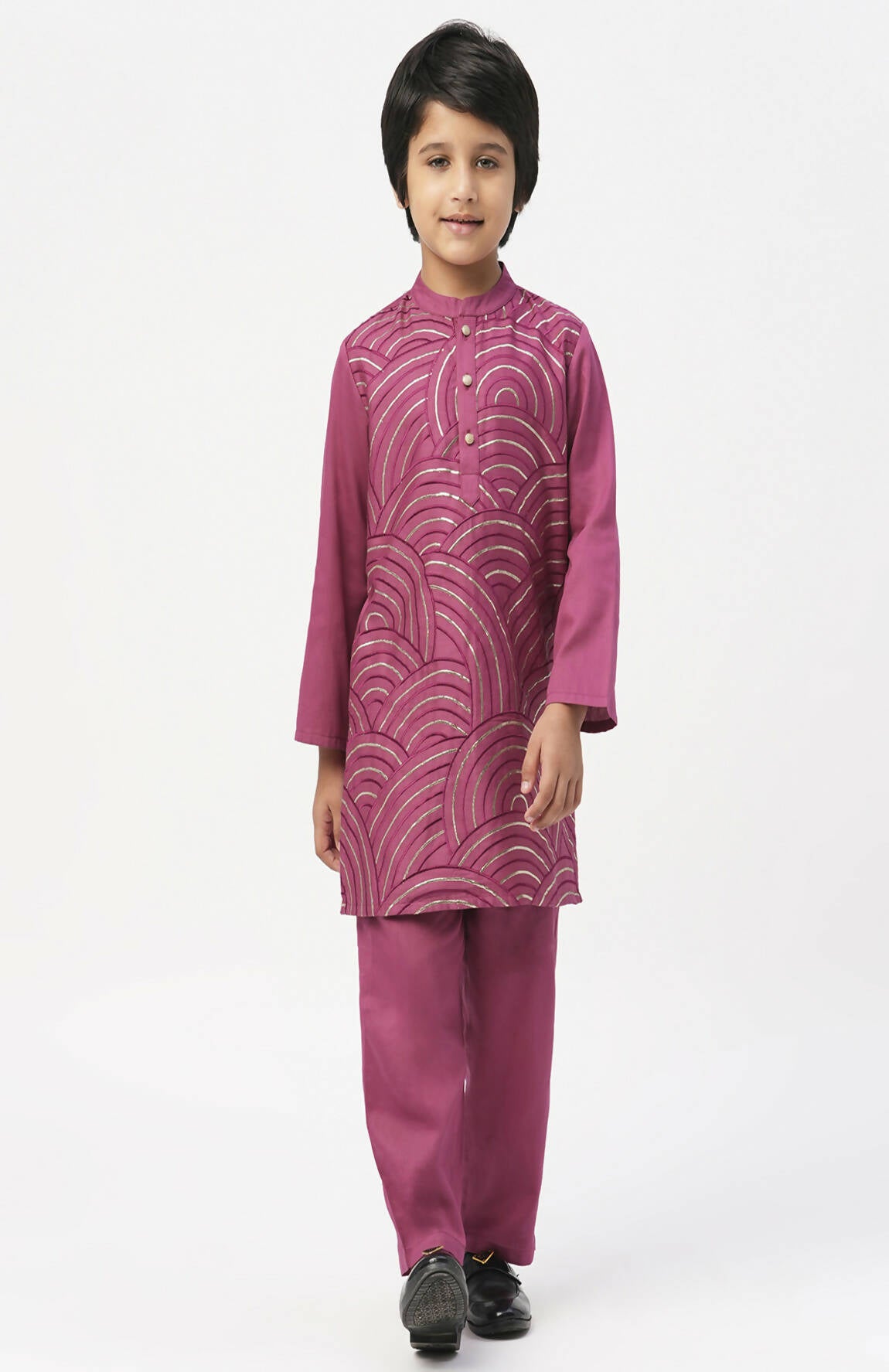 Lil Drama Bollywood Tadka Wine Kurta Pant Set For Boys - Distacart