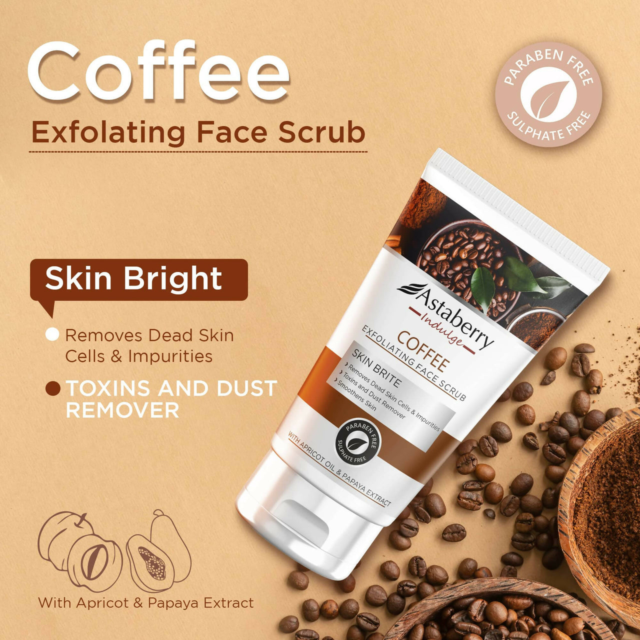 Astaberry Indulge Coffee Exfoliating Face Scrub - Distacart