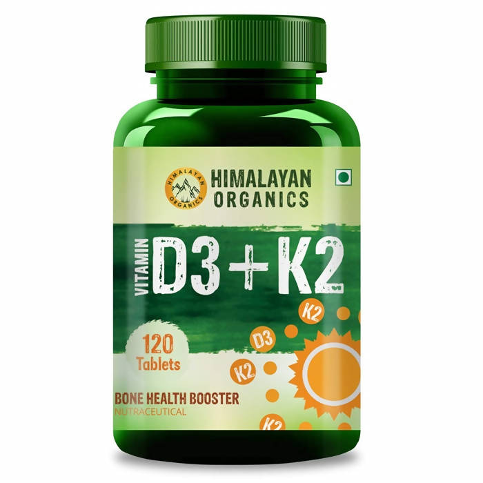 Himalayan Organics Vitamin D3 + K2 Promote Healthy Bones Nutraceutical: 120 Tablets