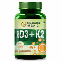 Thumbnail for Himalayan Organics Vitamin D3 + K2 Promote Healthy Bones Nutraceutical: 120 Tablets