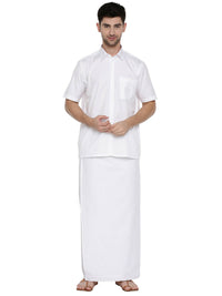 Thumbnail for Ramraj Cotton Mens Half Sleeve Formal 100 % Cotton White Shirt - Distacart