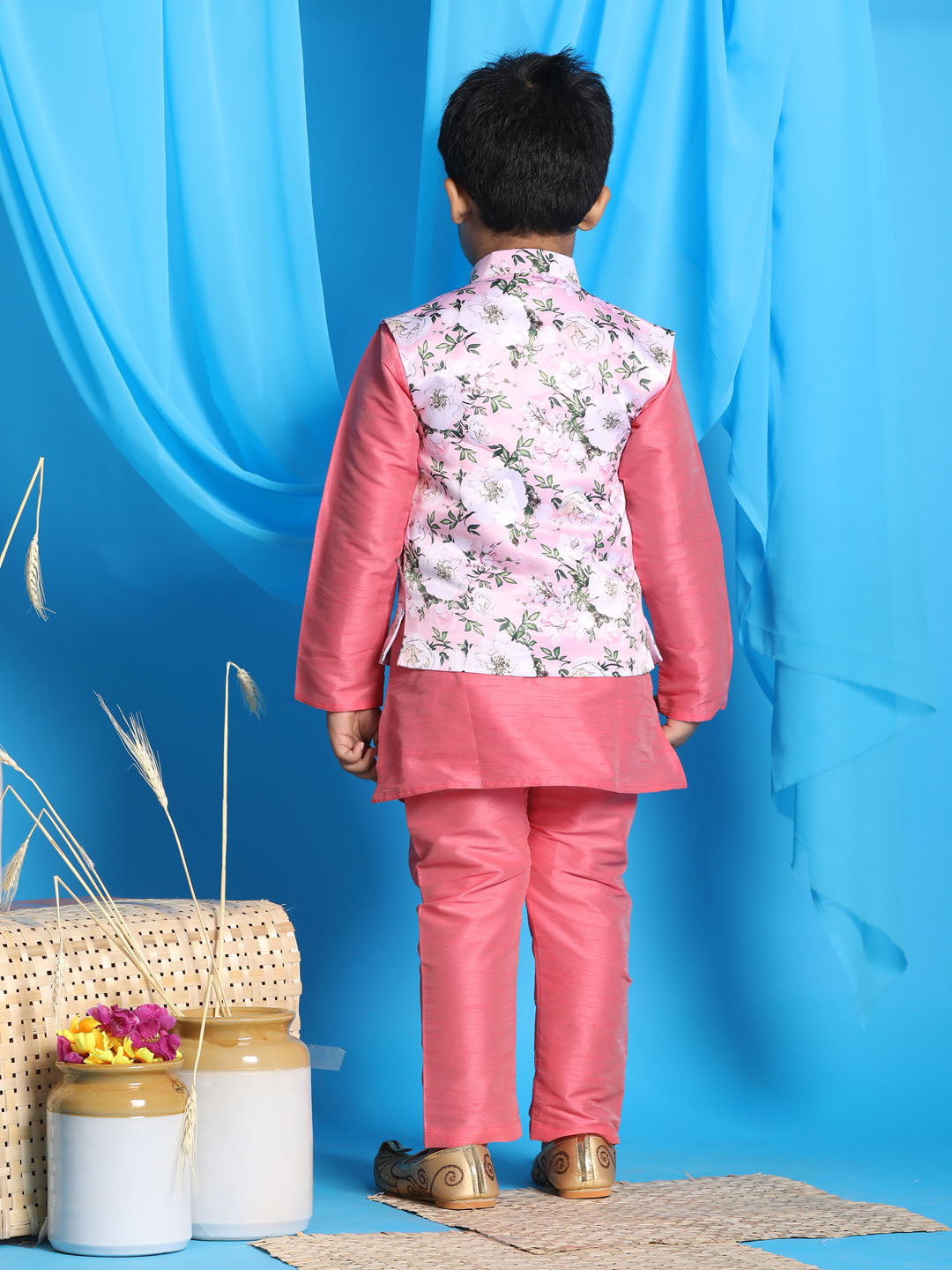 Childrens Ethnic Wear Kurta Pyjama Set with Modi Jacket | Kids Indianwear