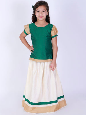 COMRATE Girl's New South Indian Traditional Pattu Pavadai Lehenga Choli For  Kids Dress(_18-24 Months_Bit & Yellow_) : Amazon.in: Fashion