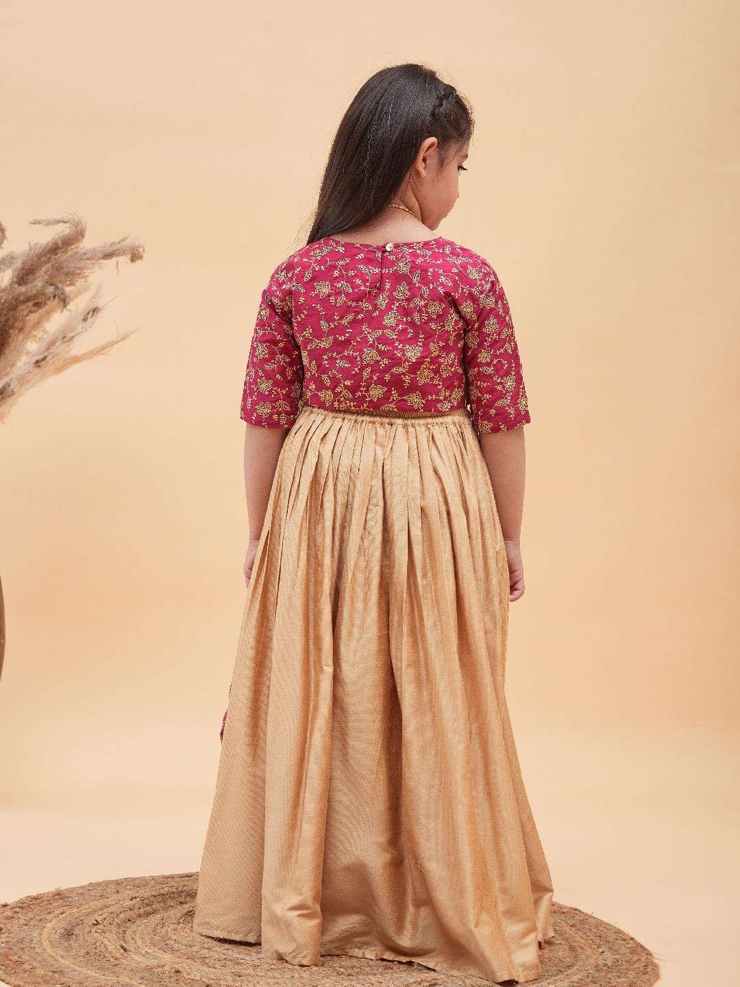 Pink and Gold Sequin Lehenga Top | Mehendi, Haldi or Sangeet Lehenga –  HarleenKaur