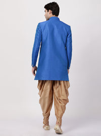 Thumbnail for Vastramay Men's Blue Silk Blend Sherwani Set - Distacart