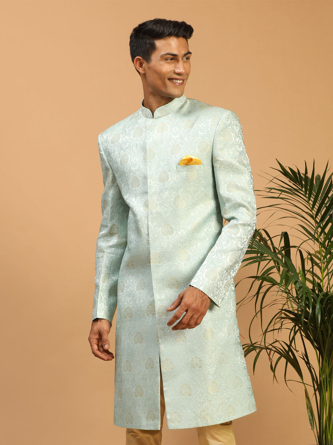 Vastramay Men's Brocade Sherwani Only Top - Distacart