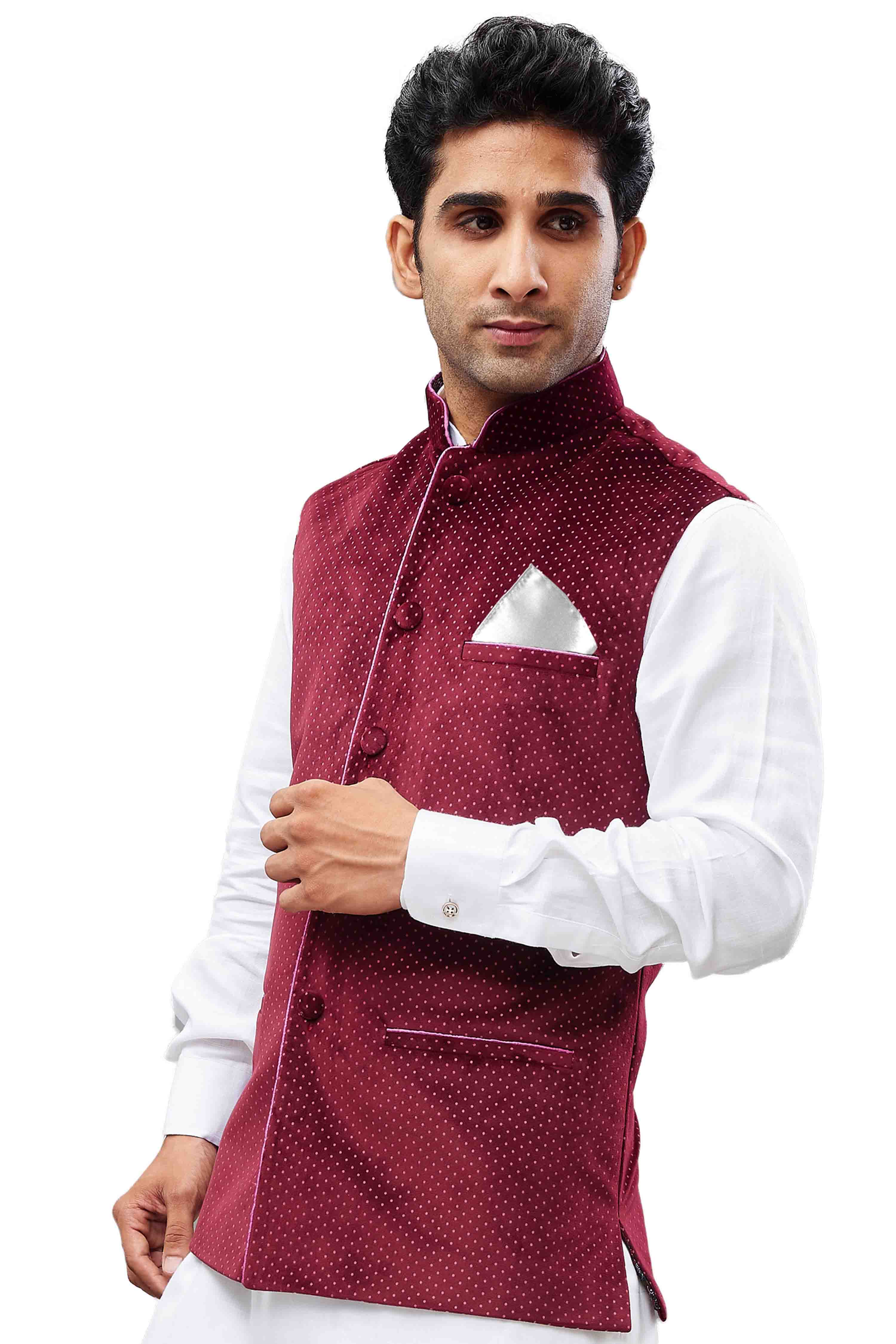 Kasbah Work Long Jacket | Men, Nehru Jacket And Sets, Wine, Kashmiri,  Georgette, Band, Sleeveless | Long jackets, Aza fashion, Types of sleeves