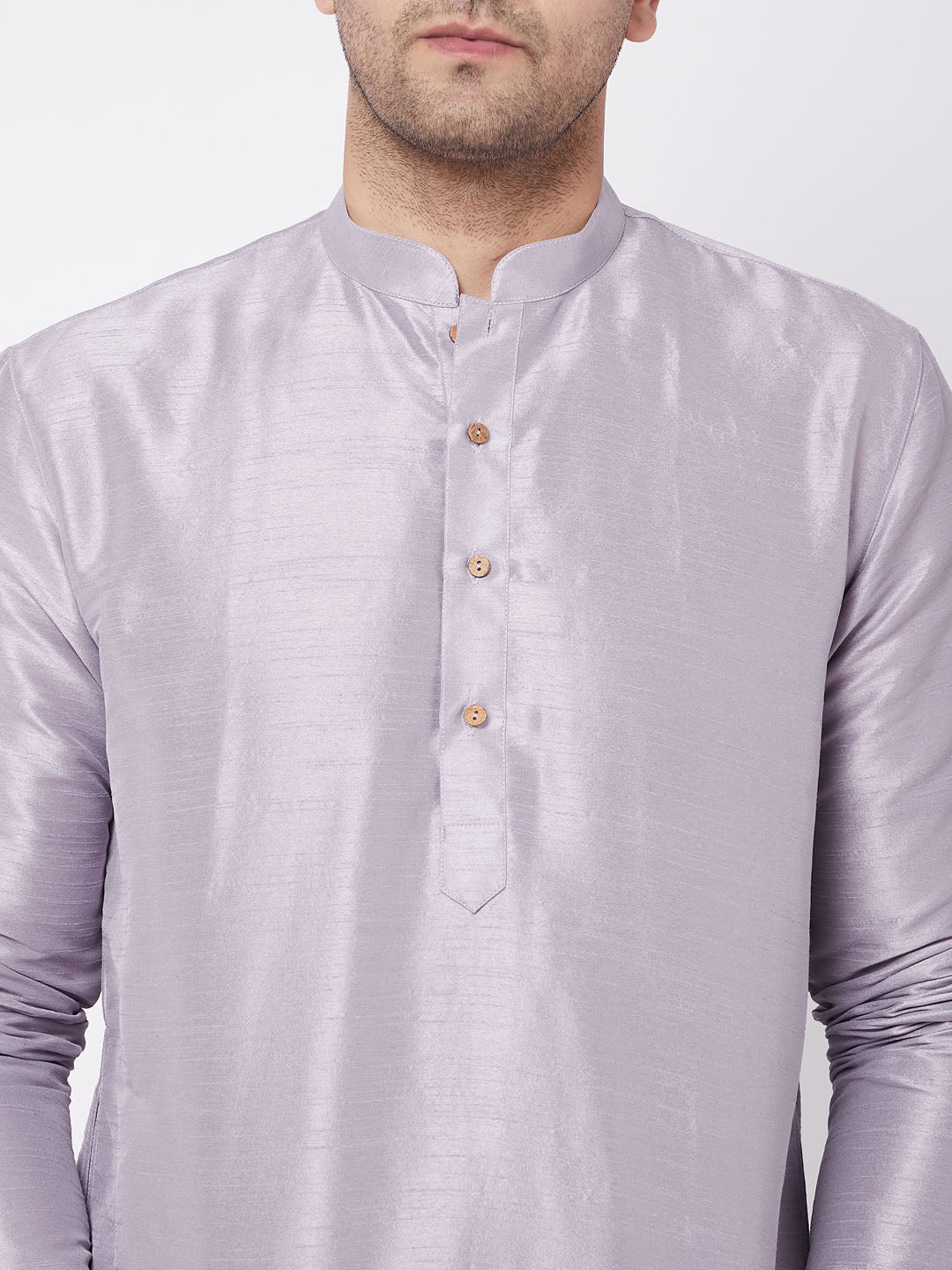 VASTRAMAY Men's Gray Silk Blend Printed Shirt 36 (Small)