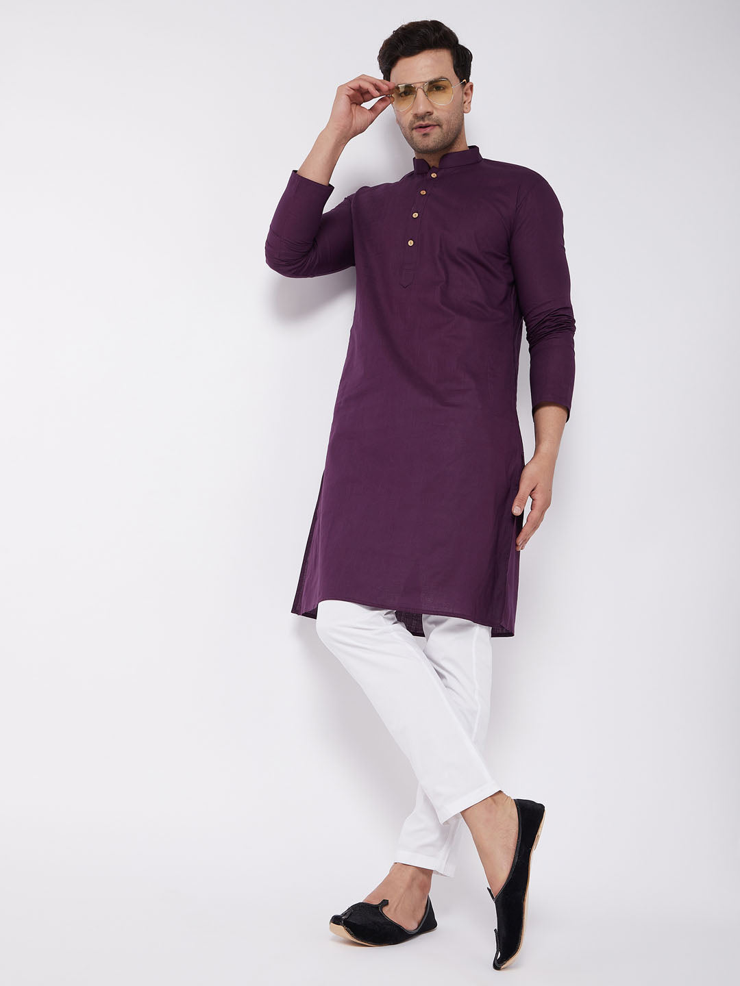 Colour kurta best sale with white pajama