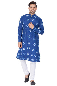 Thumbnail for Vastramay Men's Blue Cotton Blend Kurta Pyjama Set - Distacart