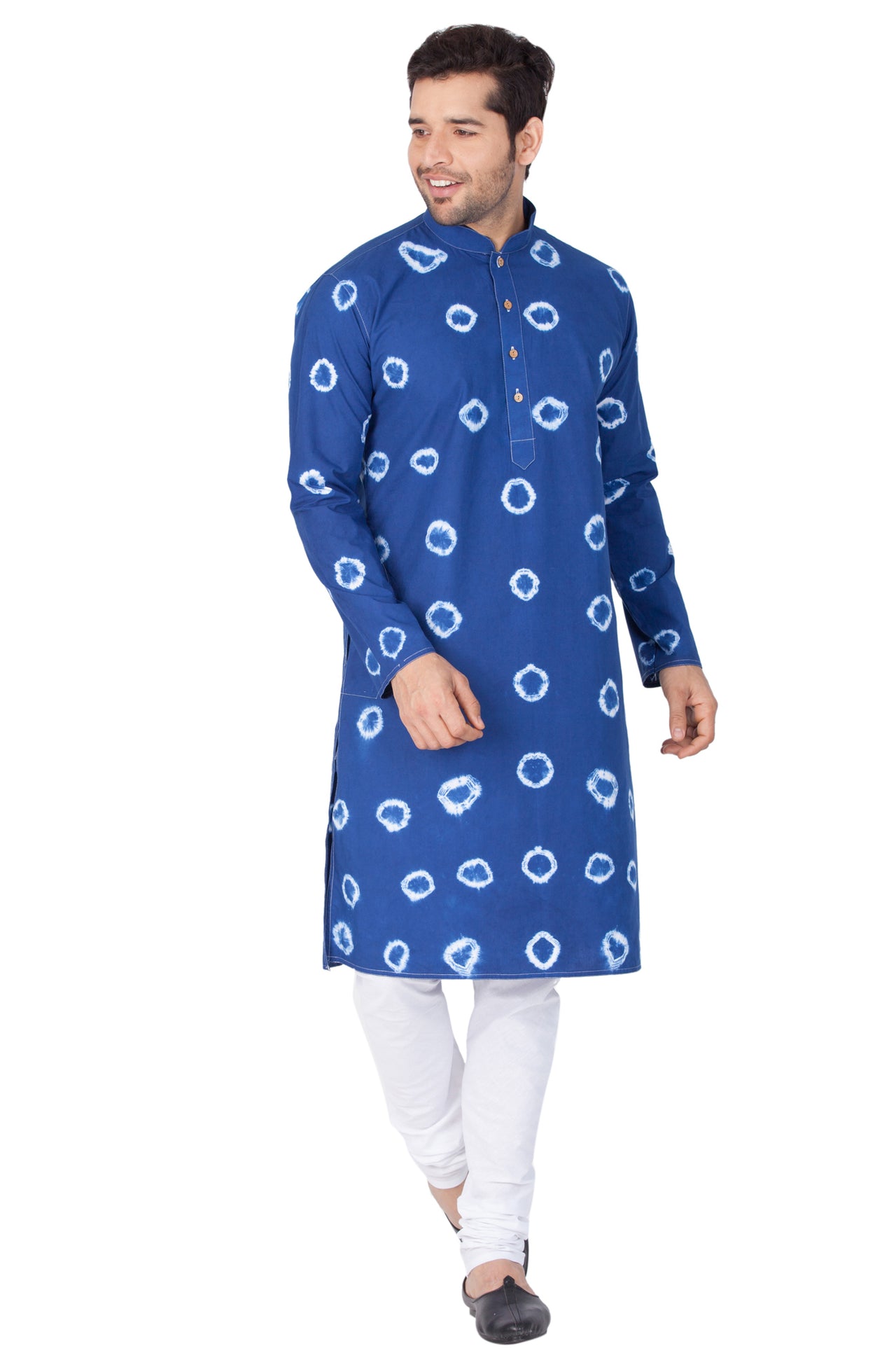 Vastramay Men's Blue Cotton Blend Kurta Pyjama Set - Distacart