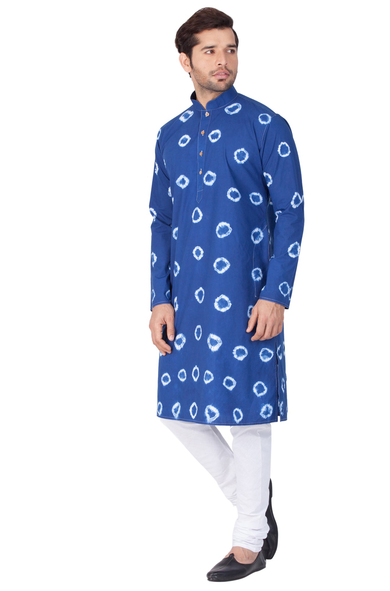 Vastramay Men's Blue Cotton Blend Kurta Pyjama Set - Distacart