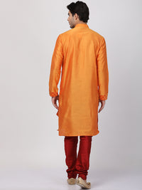 Thumbnail for Vastramay Men's Orange Cotton Blend Kurta Pyjama Set - Distacart