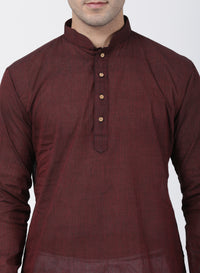 Thumbnail for Vastramay Men's Maroon Pure Cotton Kurta Pyjama Set - Distacart