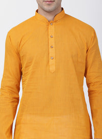 Thumbnail for Vastramay Men's Yellow Pure Cotton Kurta Pyjama Set - Distacart