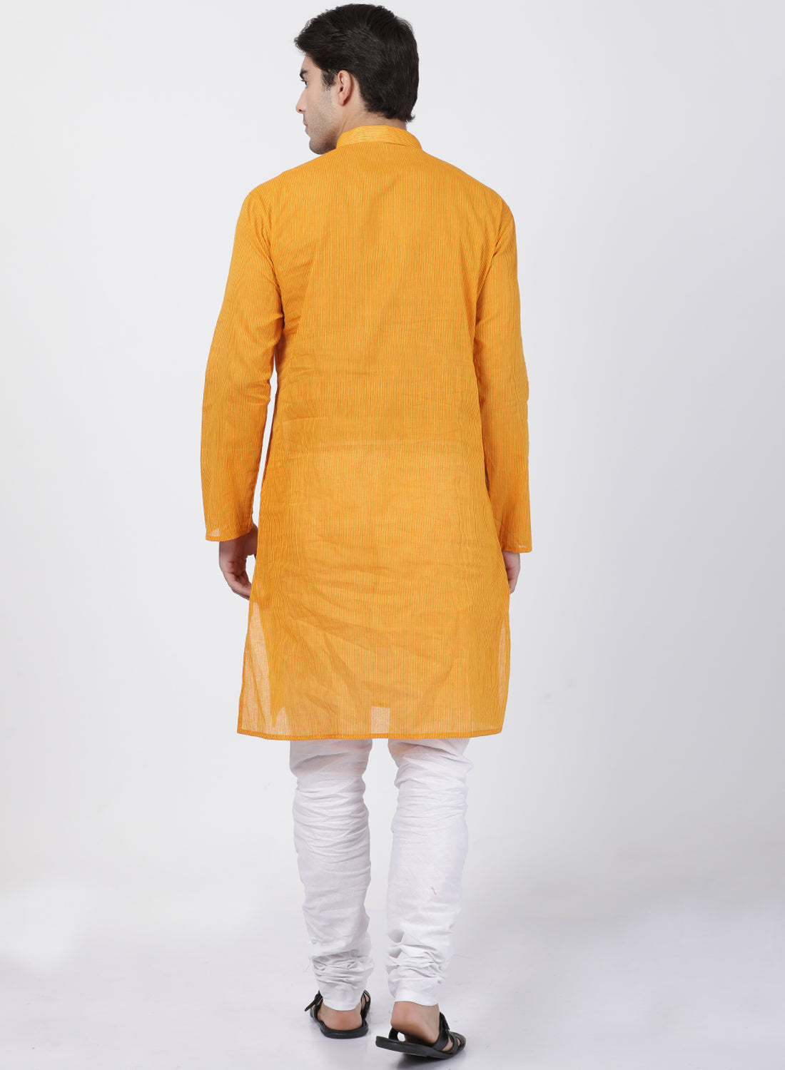 Vastramay Men's Yellow Pure Cotton Kurta Pyjama Set - Distacart